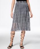 Rachel Rachel Roy Snakeskin-print Pleated Midi Skirt