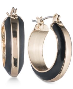 Anne Klein Gold-tone Striped Hoop Earrings