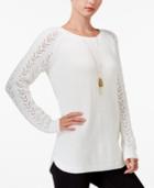 Maison Jules Pointelle Sweater, Only At Macy's