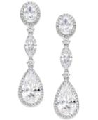 Danori Silver-tone Oval Crystal Drop Earrings, Only At Macy's