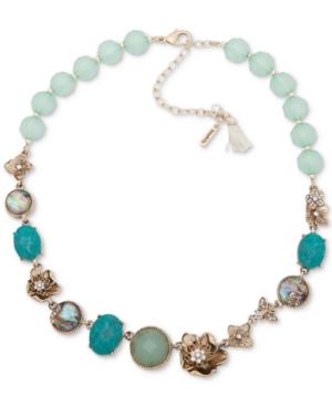 Lonna & Lilly Gold-tone Beaded Charm Collar Necklace