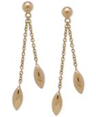 Polished Marquise Drop Earrings In Italian 18k Gold