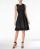 Calvin Klein Fit & Flare Illusion Hem Dress