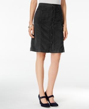 Style & Co. Button-front Corduroy Skirt, Only At Macy's