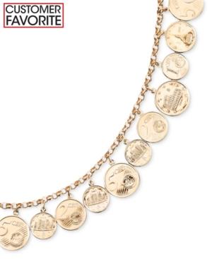 Euro Coin Charm Bracelet In 14k Gold Vermeil