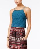 American Rag Eyelet Strappy-back Crop Top, Only At Macy's