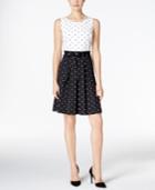 Charter Club Dot-print Fit & Flare Dress, Only At Macy's