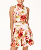 Emerald Sundae Juniors' 2-pc. Floral-print Fit & Flare Dress