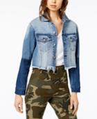 Kendall + Kylie Two-toned Cropped Denim Jacket