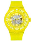 Swatch Unisex Swiss Lemon Profond Transparent Yellow Plastic Strap Watch 43mm Suuj101