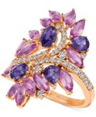 Le Vian Precious Collection Multi-sapphire (4 Ct. T.w.) And Diamond (1/2 Ct. T.w.) Ring In 14k Rose Gold
