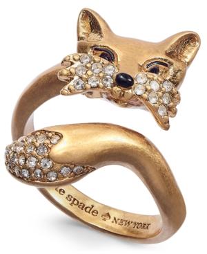 Kate Spade New York Gold-tone Pave Fox Ring