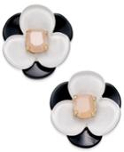 Kate Spade New York 14k Gold-plated Pink Stone Floral Stud Earrings