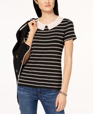Tommy Hilfiger Striped Peter Pan-collar Top, Created For Macy's