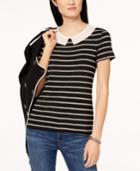 Tommy Hilfiger Striped Peter Pan-collar Top, Created For Macy's