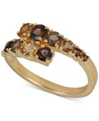 Quartz Bypass Ring (1-1/3 Ct. T.w.) In 14k Gold-plated Sterling Silver