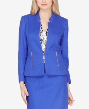 Tahari Asl Textured Zippered Blazer