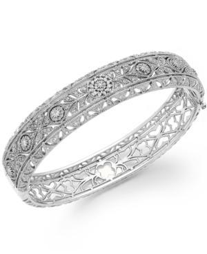 Bouquet By Effy Diamond Vintage Bangle In 14k White Gold (1-1/8 Ct. T.w.)