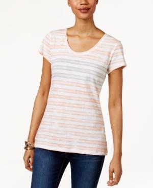 Style & Co Cotton Striped T-shirt, Only At Macy's