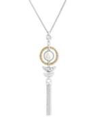 Lucky Brand Two-tone Imitation Pearl & Tassel 30 Reversible Pendant Necklace
