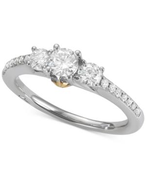 Diamond Two-tone Engagement Ring (3/4 Ct. T.w.) In 18k Gold & White Gold