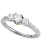 Diamond Two-tone Engagement Ring (3/4 Ct. T.w.) In 18k Gold & White Gold