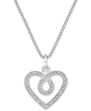 Thomas Sabo Glam & Soul White Zirconia Heart Pendant Necklace In Sterling Silver