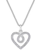 Thomas Sabo Glam & Soul White Zirconia Heart Pendant Necklace In Sterling Silver