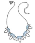 Inc International Concepts Hematite-tone Pave & Blue Stone Statement Necklace, Created For Macy's
