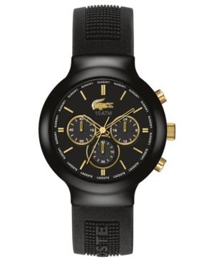 Lacoste Watch, Men's Chronograph Borneo Black Silicone Strap 44mm 2010687
