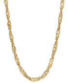 "14k Gold Necklace, 20"" Hollow Singapore Chain"