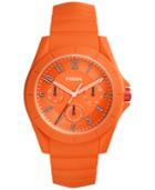 Fossil Men's Poptastic Orange Silicone Strap Watch 44mm Fs5217