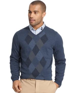 Van Heusen Feeder-stripe Diamond V-neck Sweater