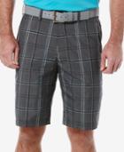 Pga Tour Men's Flat-front Windowpane Plaid Golf Shorts