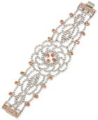 Betsey Johnson Silver-tone Clear And Rose Crystal Bracelet