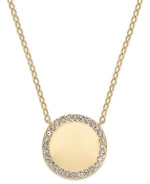 Eliot Danori Gold-tone Round Halo Pendant Necklace