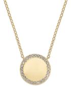 Eliot Danori Gold-tone Round Halo Pendant Necklace