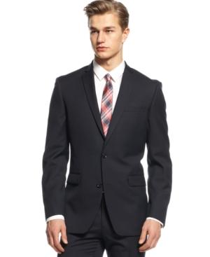 Bar Iii Navy Tonal Check Slim-fit Jacket