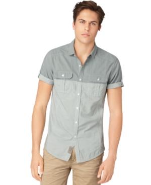 Calvin Klein Jeans Shirt, Color Block Short Sleeve Shirt