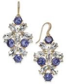 Charter Club Gold-tone Blue & Clear Crystal Drop Earrings, Created For Macy's