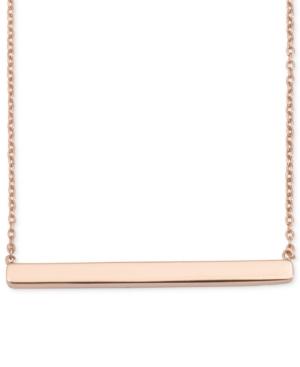 Giani Bernini Bar Pendant Necklace In 18k Rose Gold-plated Sterling Silver, Only At Macy's