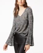Bar Iii Lace-up Bell-sleeve Top, Created For Macy's