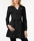 Jessica Simpson Ruffled Asymmetrical Trench Coat