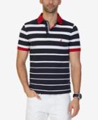 Nautica Men's Logo Classic-fit Striped Cotton Polo