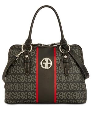 Giani Bernini Block Signature Stripe Dome Satchel, Created For Macy's