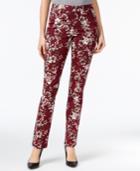 Charter Club Lexington Tummy-control Printed Straight-leg Jeans, Created For Macy's