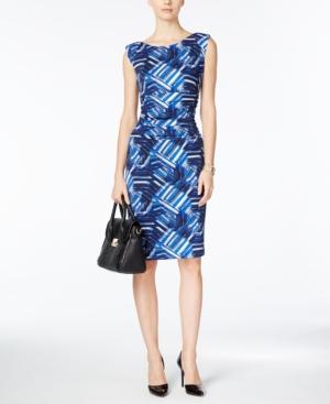 Nine West Printed Sleeveless Sheath Dress