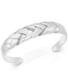 Diamond Weave Cuff Bangle Bracelet (1/5 Ct. T.w.) In Sterling Silver
