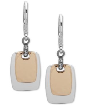 Nine West Crystal Accented Square Drop Earrings