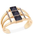 Inc International Concepts Gold-tone Triple-stone Cuff Bracelet, Only At Macy's